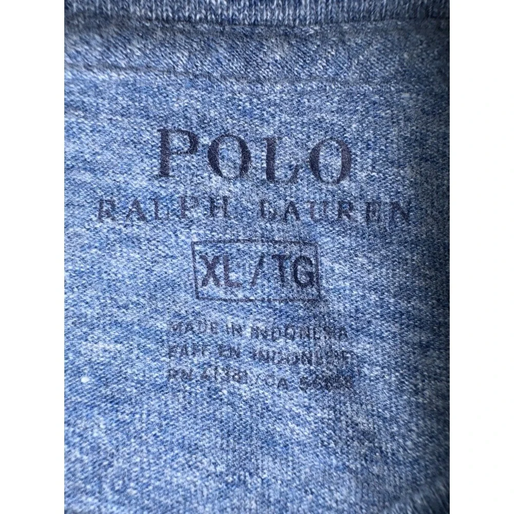 POLO RALPH LAUREN Blue Long Sleeve V Neck‎ Shirt XL Classic Pony
